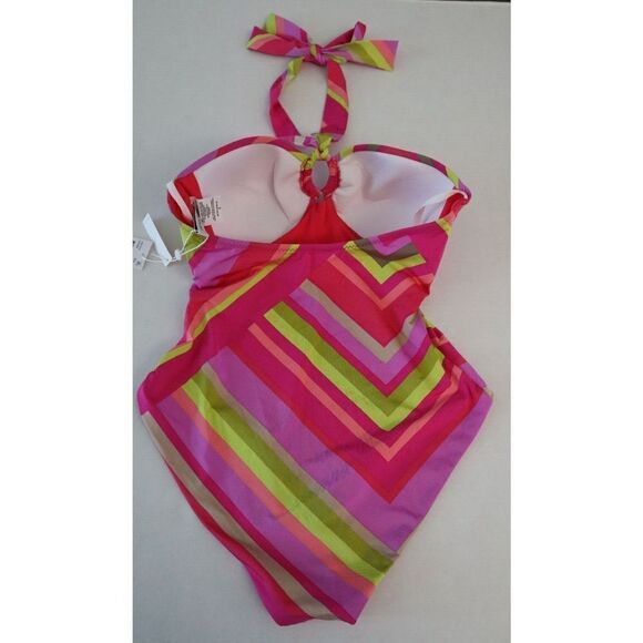 Trina Turk 3401225 Women's Sz 8 Multi Waltz Bandeau One-Piece Swimsuit $162+ - Picture 7 of 12